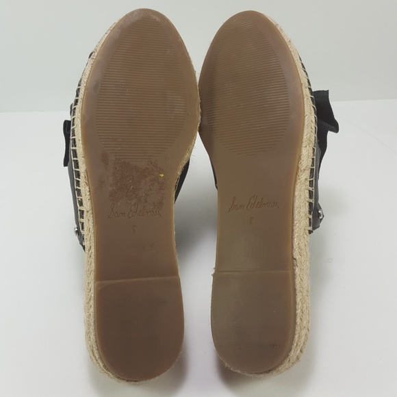 New Sam Edelman Lynda leather bow espadrille mule - Picture 6 of 8